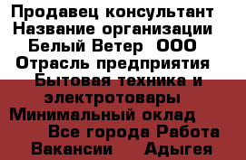 Продавец-консультант › Название организации ­ Белый Ветер, ООО › Отрасль предприятия ­ Бытовая техника и электротовары › Минимальный оклад ­ 20 000 - Все города Работа » Вакансии   . Адыгея респ.